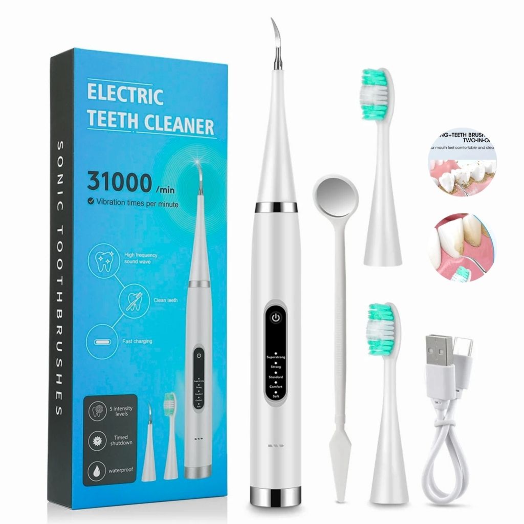 ELECTRIC TEETH CLEANER – منظف الأسنان الكهربائي 5 أوضاع مع مرآة